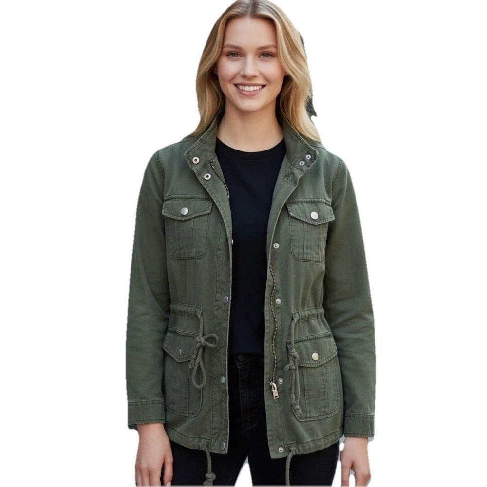 BP Nordstrom Field Jacket Women's XS Olive Green Military Utility Anorak